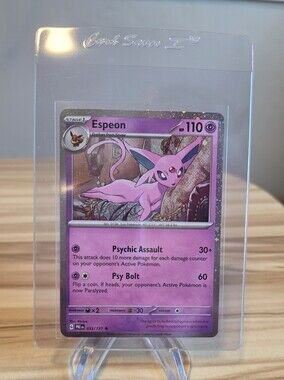 Espeon Cosmo Holo Pokemon Trading Card Prismatic Evolutions #033/131